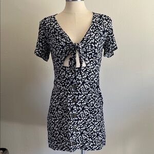 Navy Blue Floral Dress